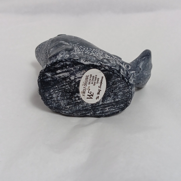 A Wolf Original Dolphin Sculpture Figurine Soap Stone Gloss Finish Cute Baby - Picture 9 of 12